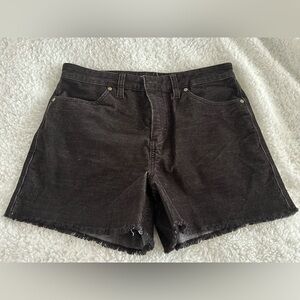 Carve Designs Black Corduroy Jean Shorts High-Waisted Raw Hem